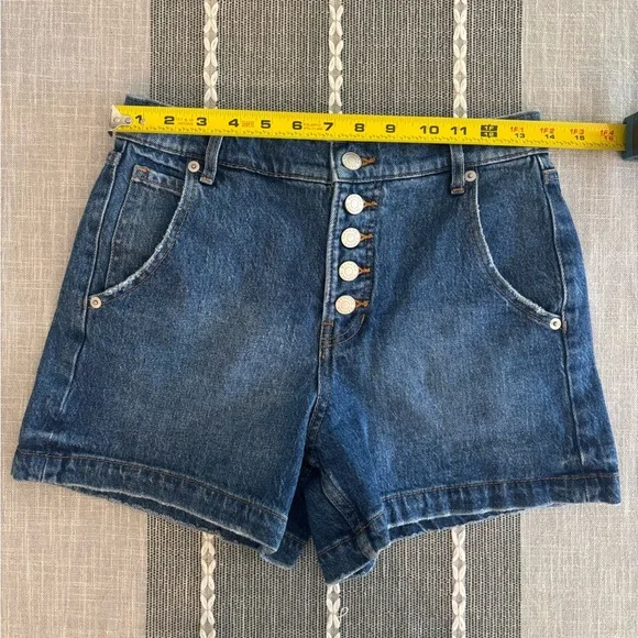 Banana Republic Shorts Womens 25/0 Blue Denim Jean Button Fly High Rise - Picture 5 of 5